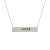 Silver Ribbon HOPE Plate Necklace