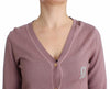 Purple v-neck wool cardigan