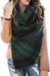 Multi Color Plaid Oversized Checker Blanket Tassel Long Scarf Shawl Wrap Fringe