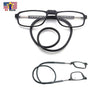 Unisex 1.25 Black frame Reading Presbyopia Magnifying Eye Glasses Neck Hangs