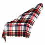 Red multi tone oversized Tartan Plaid Checker Blanket Scarf Shawl wrap Fringe