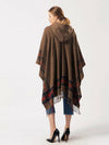 Oversize Blanket Tassel Long Large Wrap Wool Scarf w/ Hat Checker National Shawl