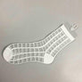 Women Sheer Transparent Silk Elastic Mesh Ankle Checker White Socks Stock US