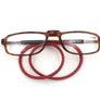 Unisex 2.00 Brown & Red Reading Presbyopia Magnifying Eye Glasses Neck Hangs