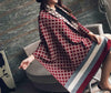 Plaid Oversized Checker Cashmere Blanket Tassel Long Scarf Shawl Wrap - Red Gray