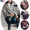 Plaid Oversized Checker Cashmere Blanket Tassel Long Scarf Shawl Wrap - Red Gray
