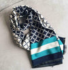 Plaid Oversized Checker Cashmere Blanket Tassel Long Scarf Shawl Wrap-Blue Green