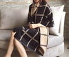 Multi Tone Plaid Oversized Checker Cashmere Blanket Tassel Long Scarf Shawl Wrap