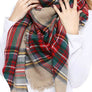 Multi Color Plaid Oversized Checker Blanket Tassel Long Scarf Shawl Wrap Fringe