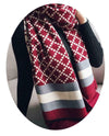 Plaid Oversized Checker Cashmere Blanket Tassel Long Scarf Shawl Wrap - Red Gray