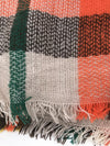 Multi Color Plaid Oversized Checker Blanket Tassel Long Scarf Shawl Wrap Fringe