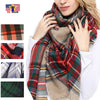 Multi Color Plaid Oversized Checker Blanket Tassel Long Scarf Shawl Wrap Fringe
