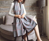 Multi Tone Plaid Oversized Checker Cashmere Blanket Tassel Long Scarf Shawl Wrap