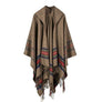 Oversize Blanket Tassel Long Large Wrap Wool Scarf w/ Hat Checker National Shawl