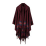 Oversize Blanket Tassel Long Large Wrap Wool Scarf w/ Hat Checker National Shawl