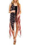 Vintage Premium Patriotic Forever American USA Flag Infinity Shawl Scarf July 4