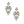 Light Pink Green Glass Crystal Heart Earrings