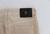 Beige Wash Slim Fit Cotton Stretch Jeans