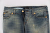 Blue Cotton Low Waist Jeans