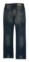 Blue Wash Torn Cotton Slim Fit Jeans