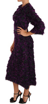 Purple Fringe Midi Sheath Dress