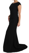 Black Stretch Fit Flare Gown Maxi