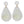 White Ivory Clay Teardrop Flower Bridal Earrings