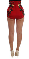 Red Silk Roses Sicily Shorts