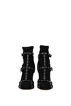 Black Leather Strap Women Boots