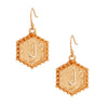 J Hexagon Initial Earrings