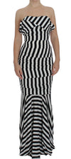 Black White Silk Stretch Dress