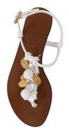 White Crystal Coins Flip Flops Sandals Shoes