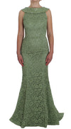 Green Floral Lace Sheath Maxi Dress