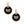 Black Bee Charm Twisted Gold Hoops