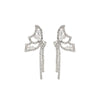 Silver Rhinestone Butterfly Tail Studs