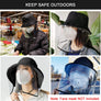 Detachable UV Sun Shield Protective Anti Dust, Spitting & Saliva, Bucket Hat Cap