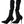 Black Tulle Stretch Knee Sock Boots