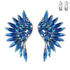 Royal Blue Rhinestone Wing Clip Ons