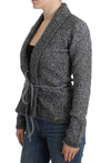 Gray wool knitted cardigan