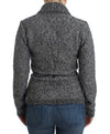 Gray wool knitted cardigan