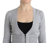 Gray cropped wool cardigan