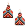 Multi Mosaic Leather Paddle Earrings