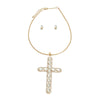 Gold Rigid Collar Elegant Cross Necklace