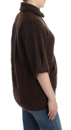 Brown mohair knitted cardigan