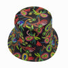 Black Paisley Color Reversible Bucket Hat