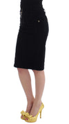 Black Corduroy Pencil Skirt