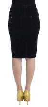 Black Corduroy Pencil Skirt