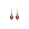 Brown Football Dangle Earrings