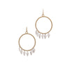 TEXTURED HOOP FASHION EARRING WITH ARROWHEAD CHARMS