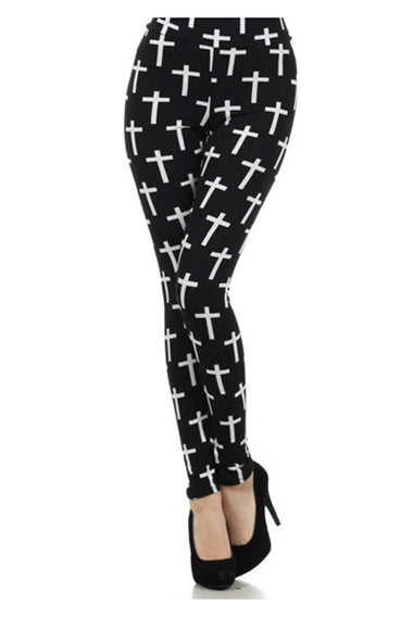 Cross Printed Fashion Leggings